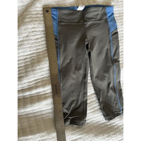 Ivivva by Lululemon grey and blue children’s leggings with pocket-7 - Picture 8 of 9